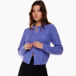 NWT Aritzia Cable Knit Purple Cardigan